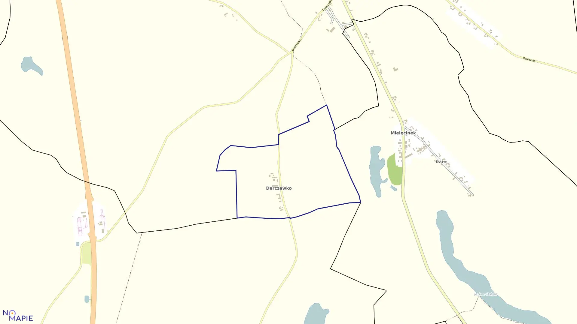Mapa obrębu Derczewko w gminie Lipiany